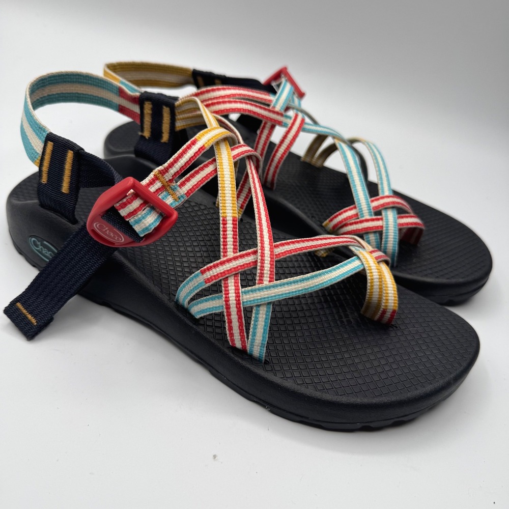 Chaco Z Cloud 2 Rare Multi Color Striped Strappy Sandals Womens size 10